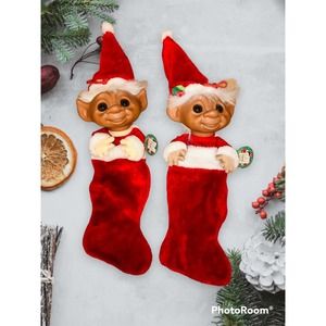 Smithy Vinyl Norfin Troll Head Christmas Red Velvet Stockings (2)